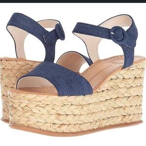 Dolce Vita Womens Denim Dane Braided Espadrille Wedge Sandals size 8